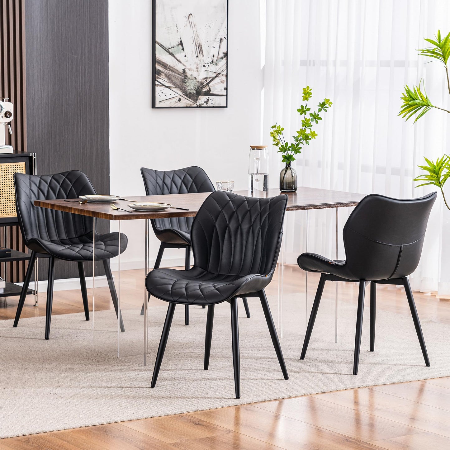2 Modern Khaki Dining Chairs