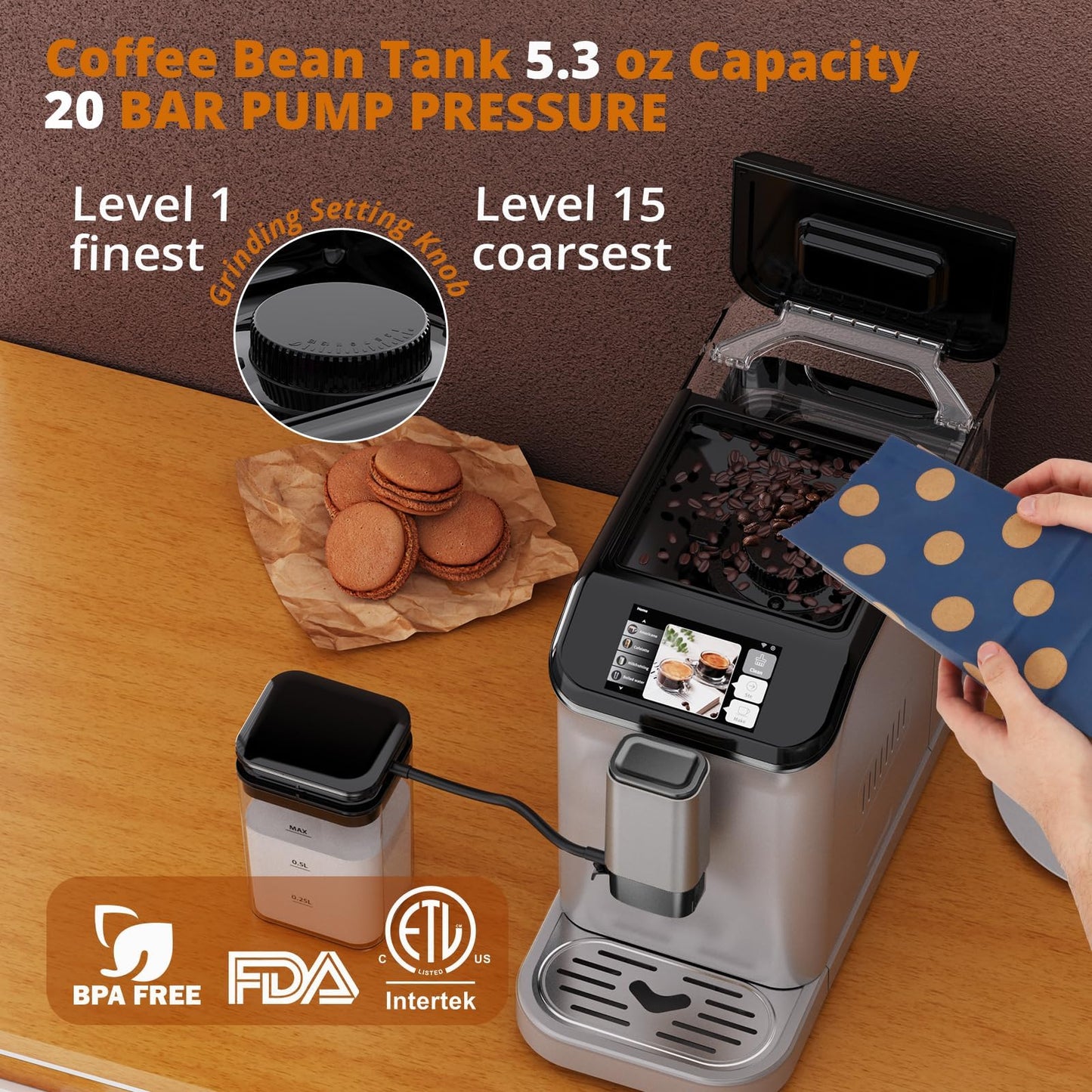 Automatic Espresso Machine with Milk Frother