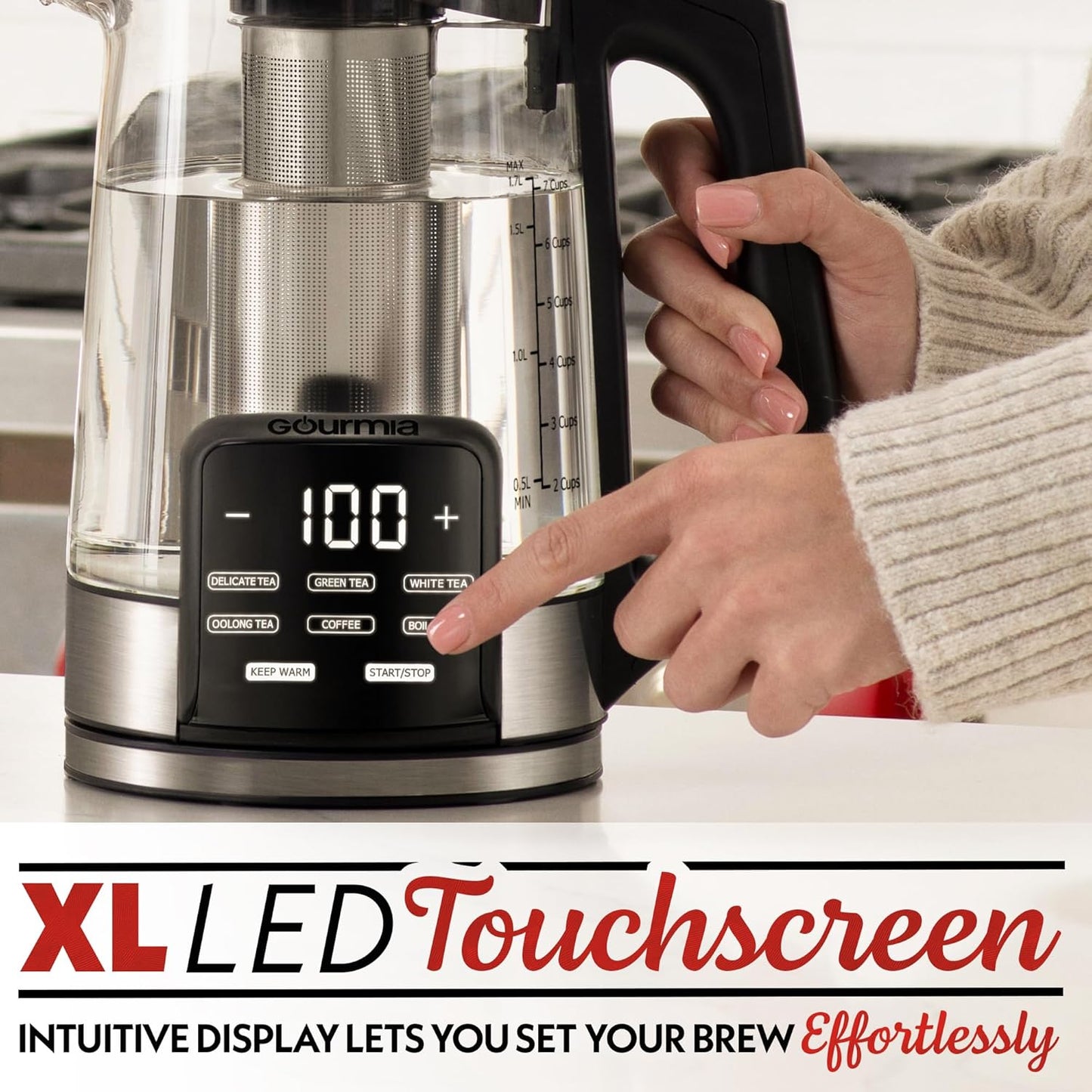 Gourmia 1.7L Electric Kettle – Black