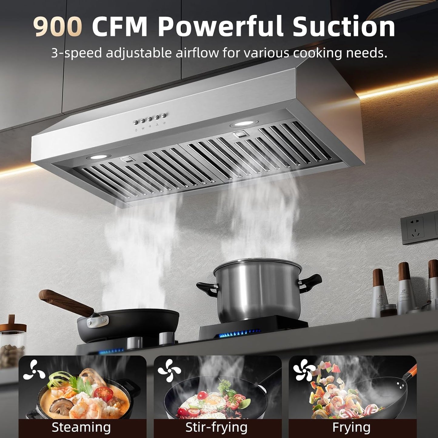 Tiesay 30" Range Hood – Stainless Steel