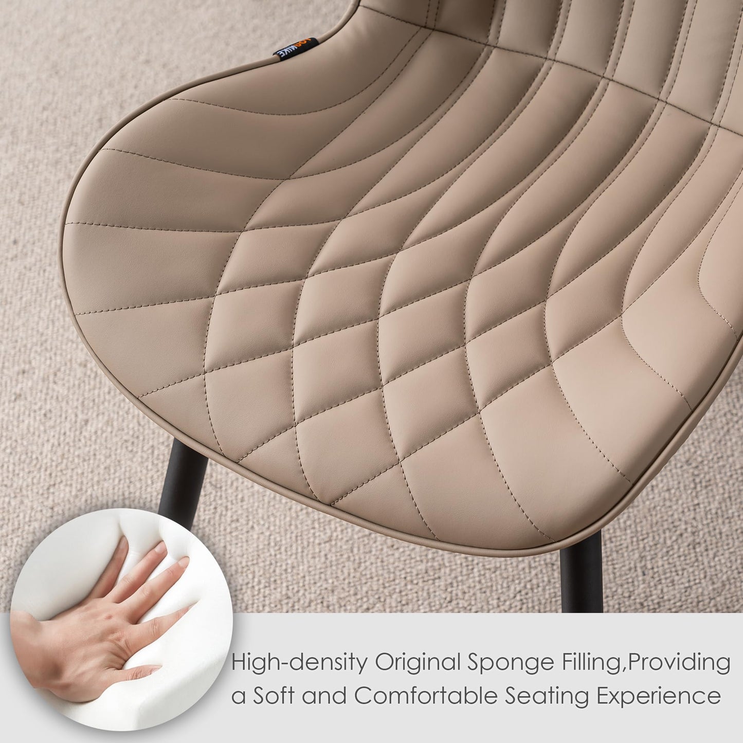 2 Modern Khaki Dining Chairs