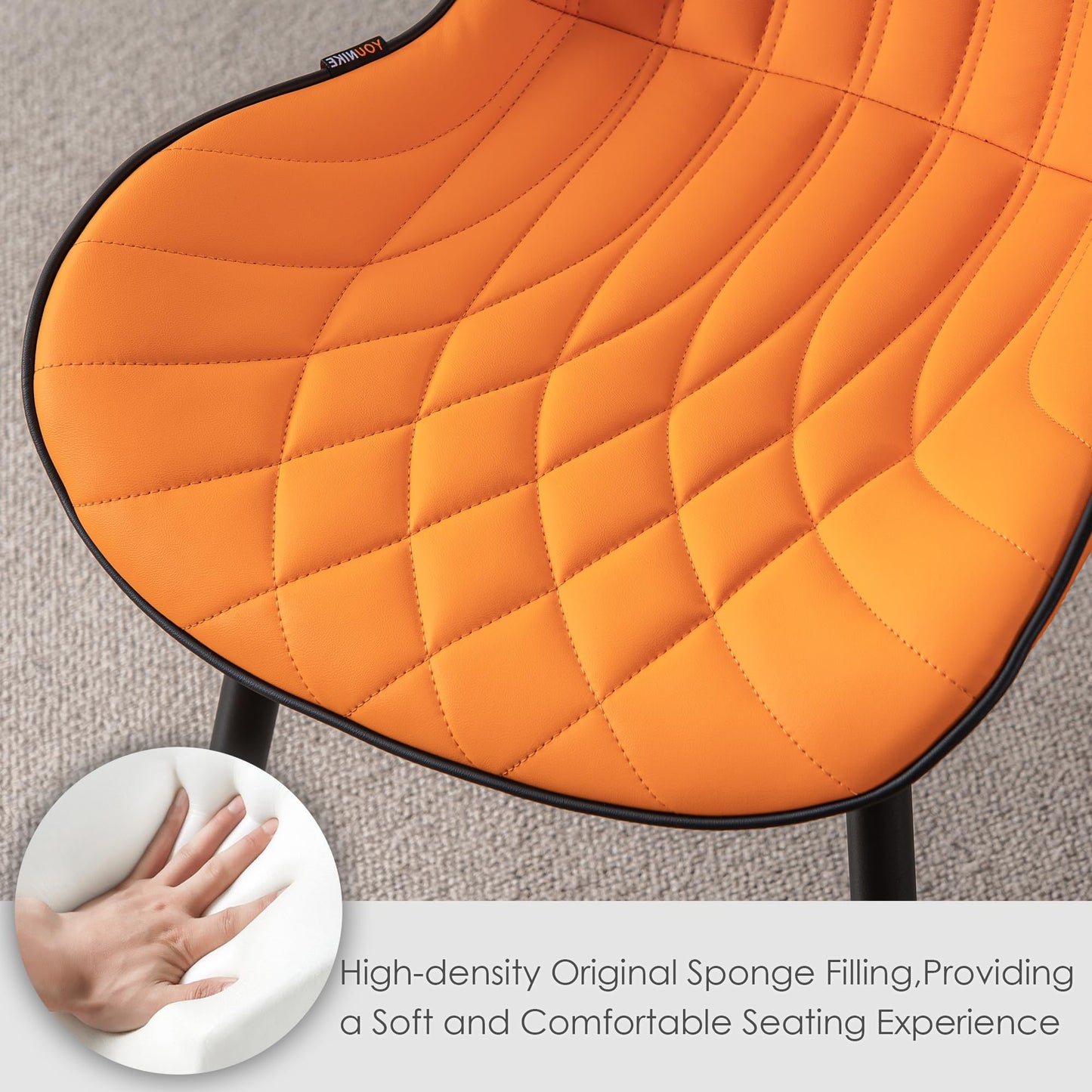 2 Modern Khaki Dining Chairs