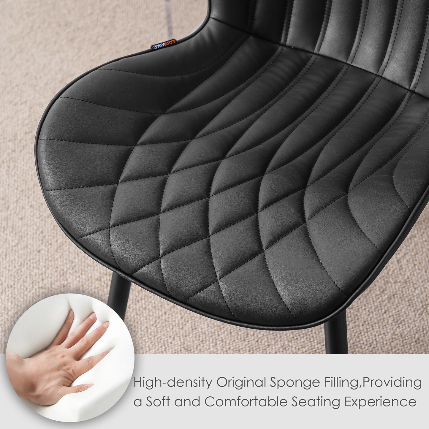 2 Modern Khaki Dining Chairs