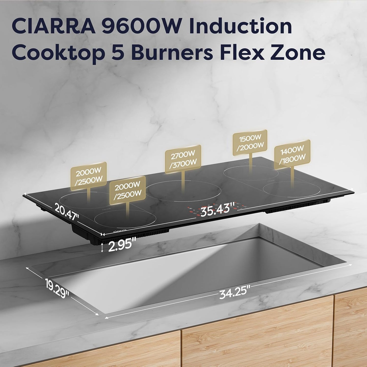 CIARRA 36" Induction Cooktop