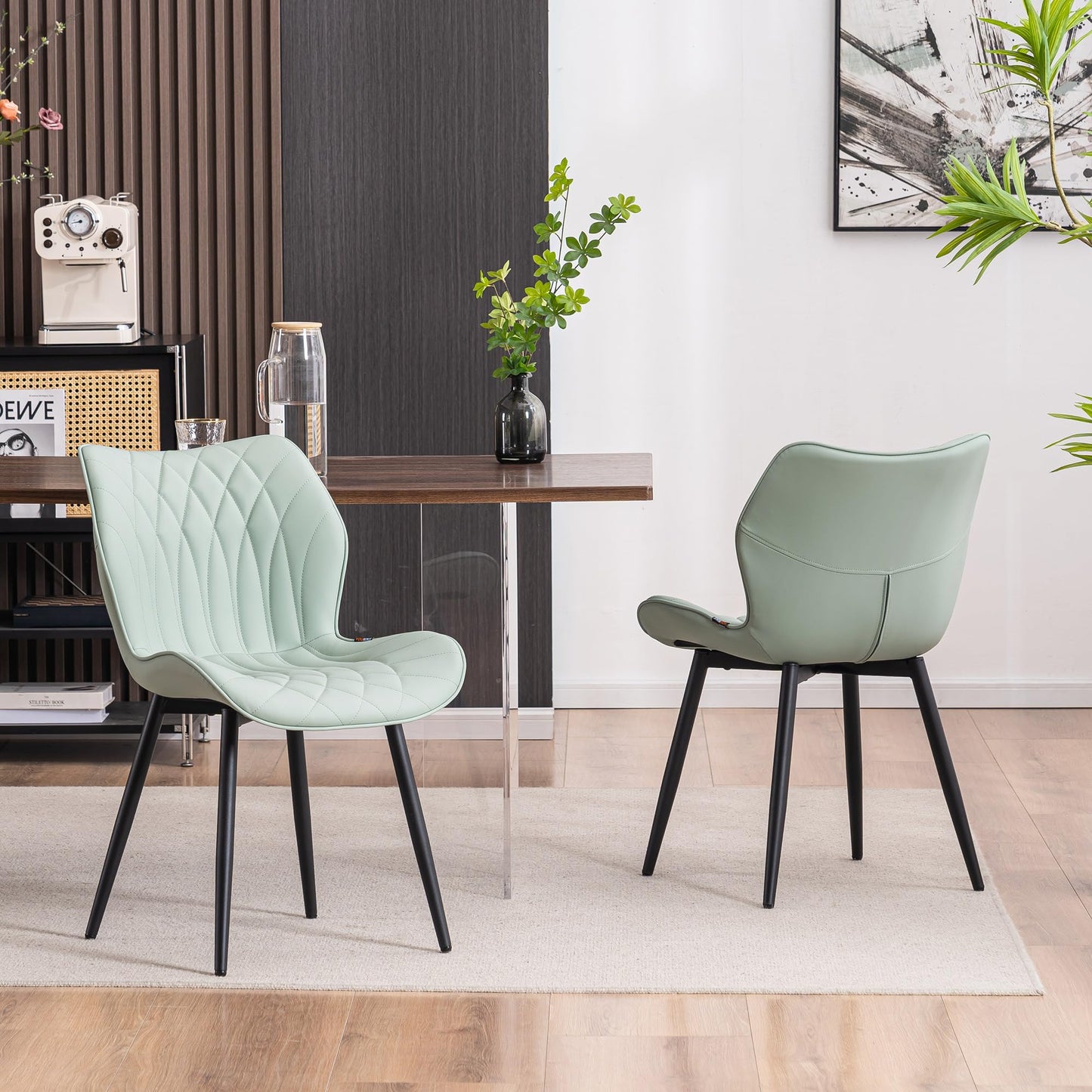 2 Modern Khaki Dining Chairs
