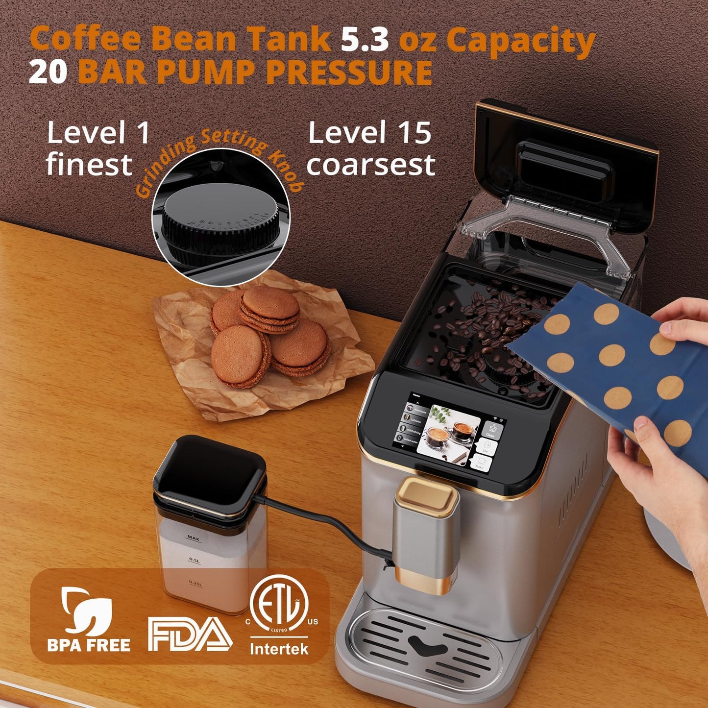 Automatic Espresso Machine with Milk Frother