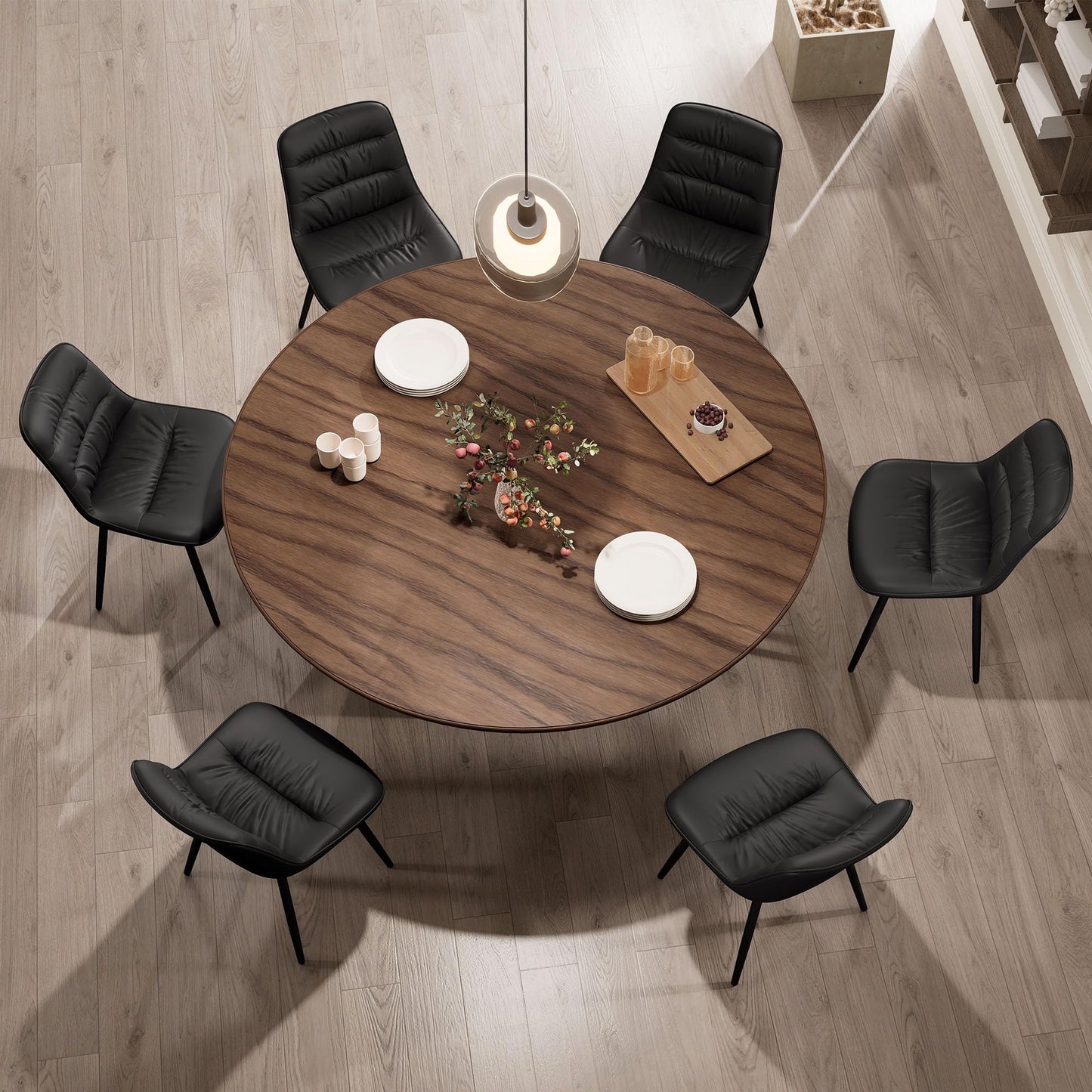 2 Modern PU Dining Chairs – Black