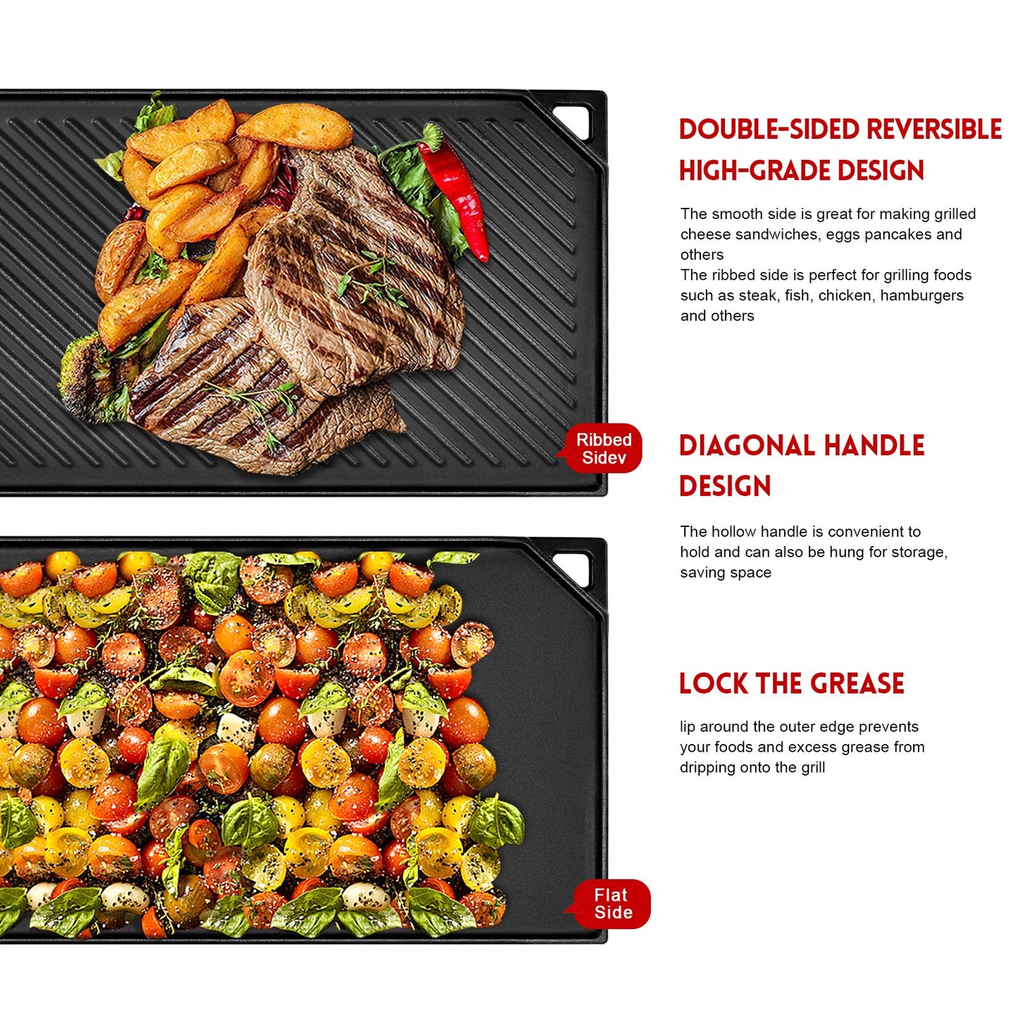 GGC 16.5" Reversible Cast Iron Griddle