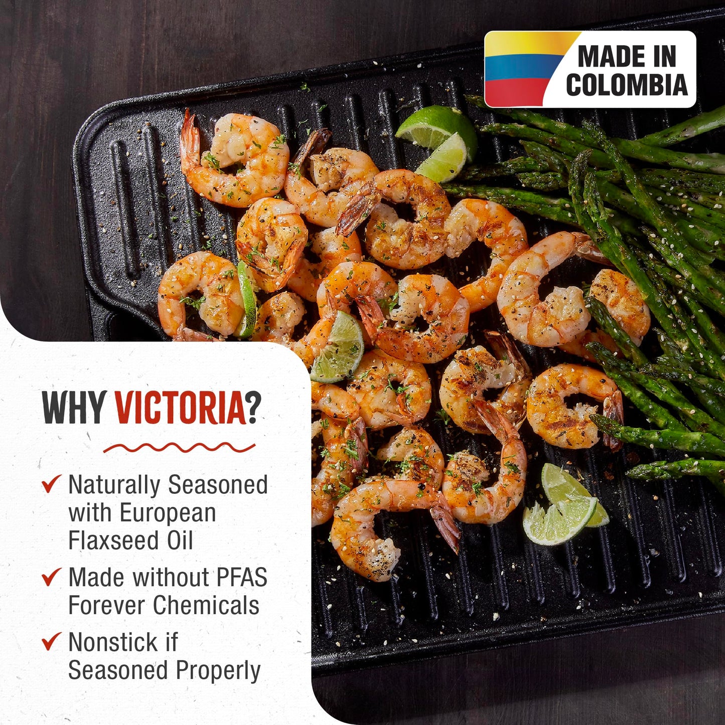 Victoria 13" Rectangular Cast Iron Griddle