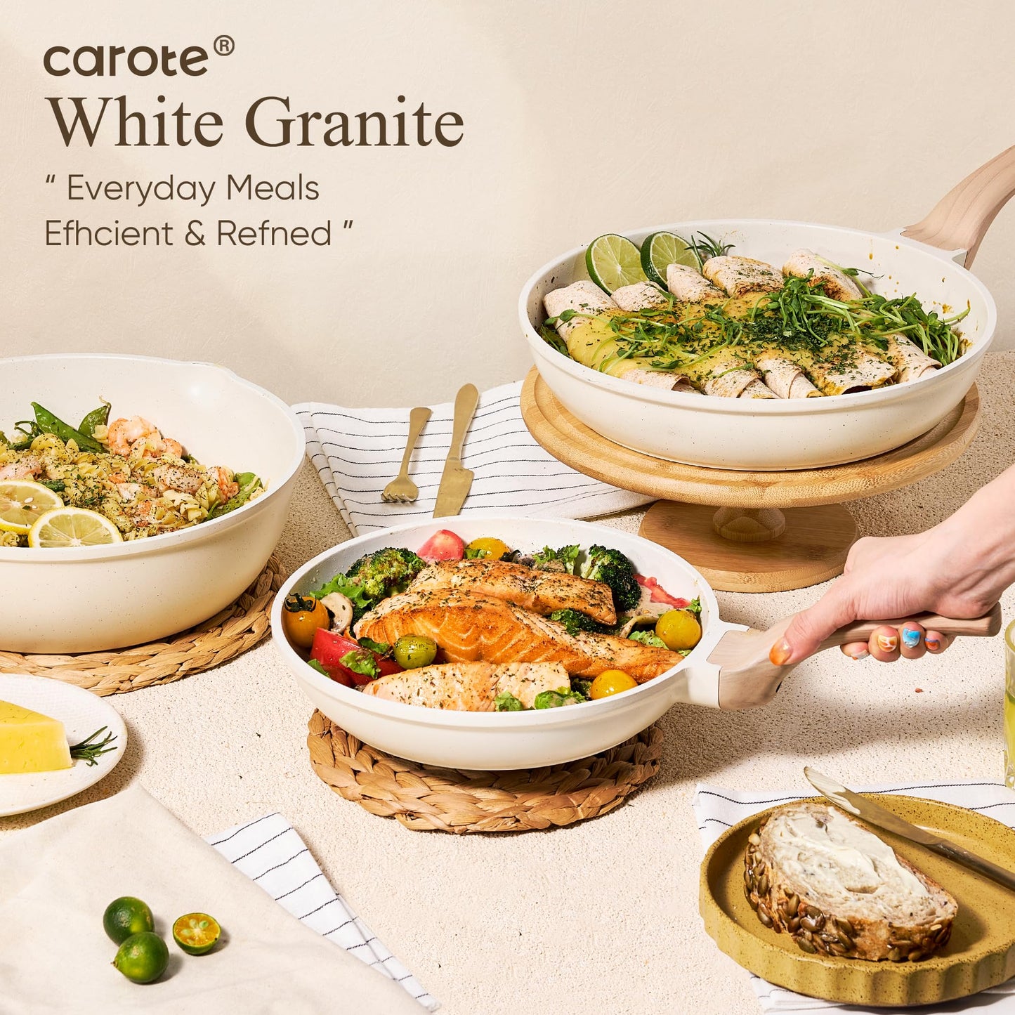 CAROTE 14-Pc Ceramic Cookware