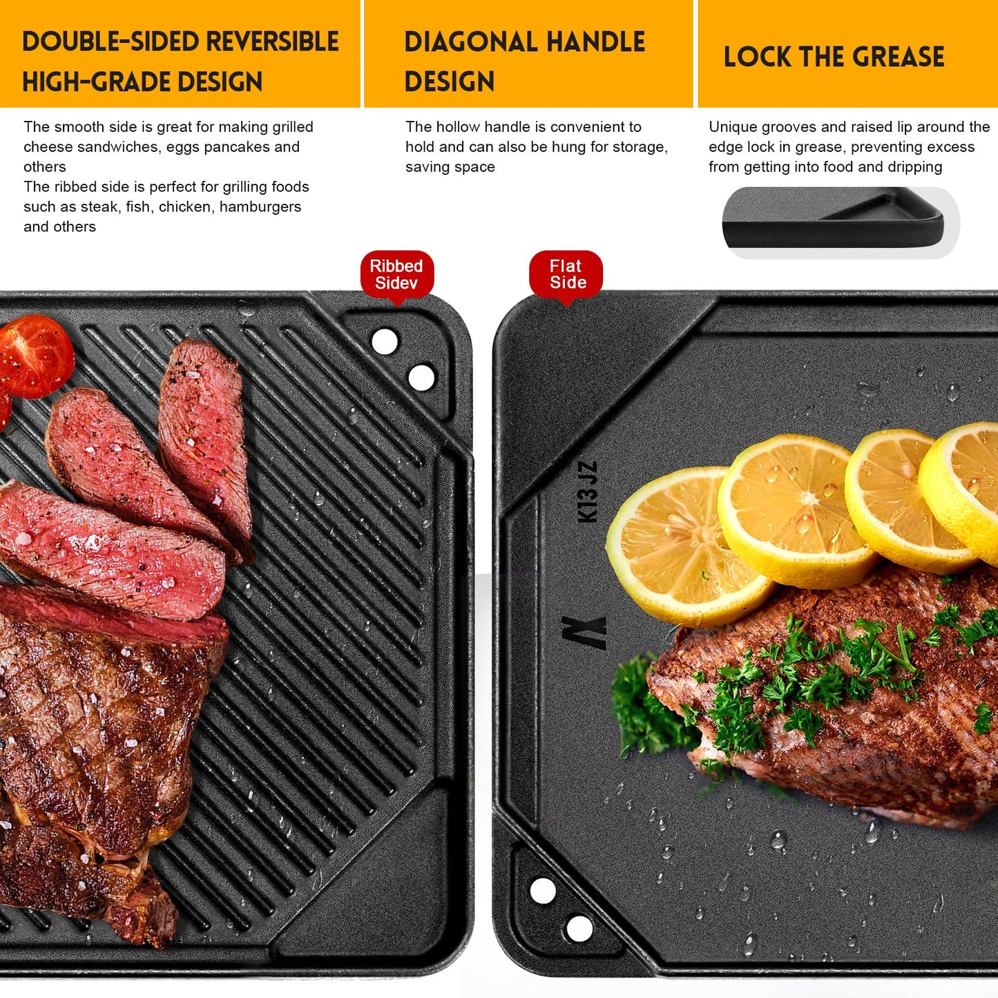GGC 16.5" Reversible Cast Iron Griddle