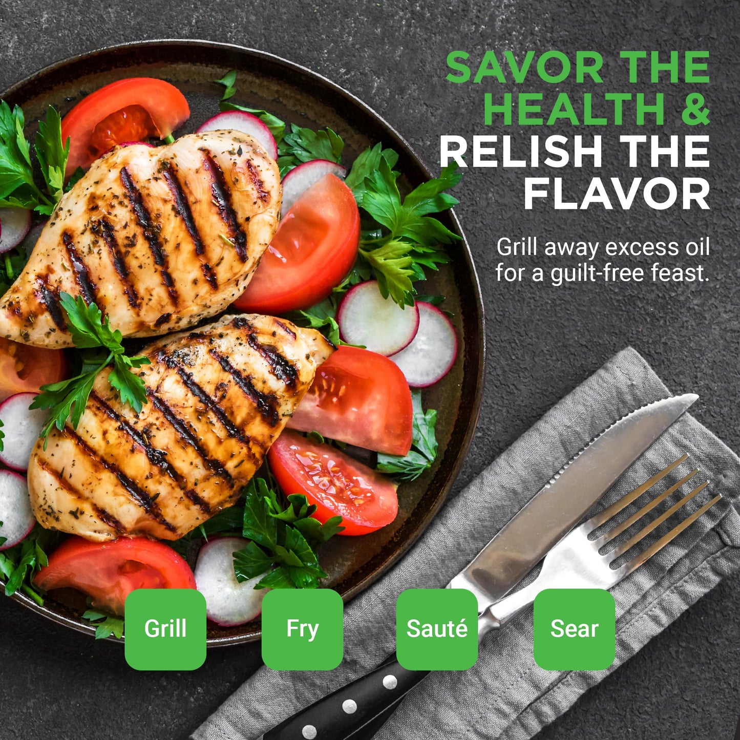 NutriChef 18" Cast Iron Griddle