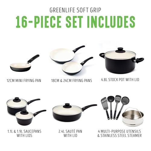 GreenLife 16-Pc Nonstick Cookware Set