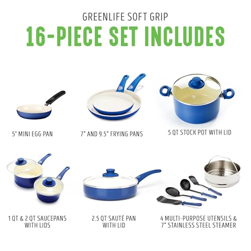 GreenLife 16-Pc Nonstick Cookware Set
