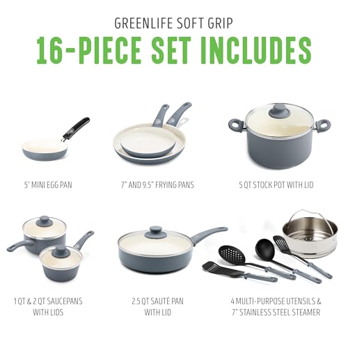 GreenLife 16-Pc Nonstick Cookware Set