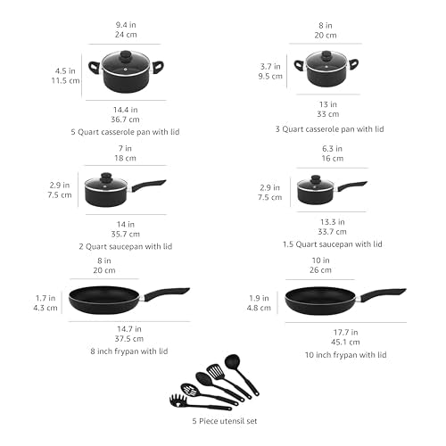 Amazon Basics 3-Pc Nonstick Pan Set
