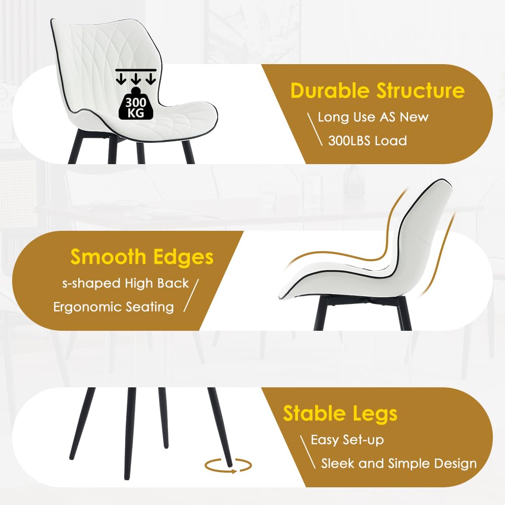 2 Modern Khaki Dining Chairs