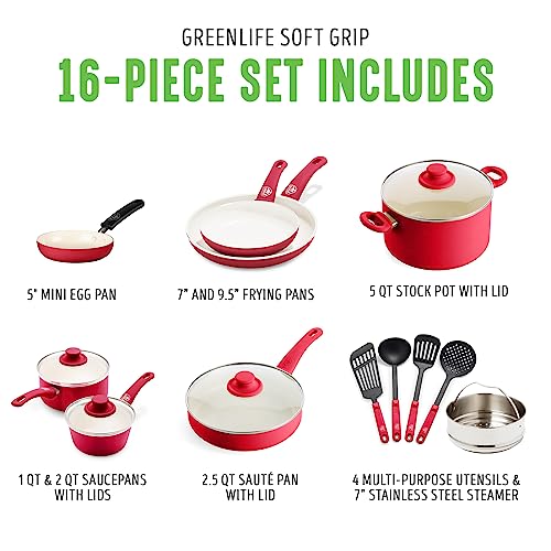 GreenLife 16-Pc Nonstick Cookware Set