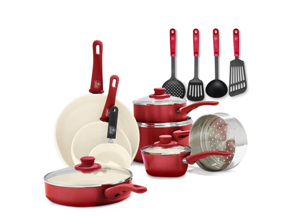 GreenLife 16-Pc Nonstick Cookware Set