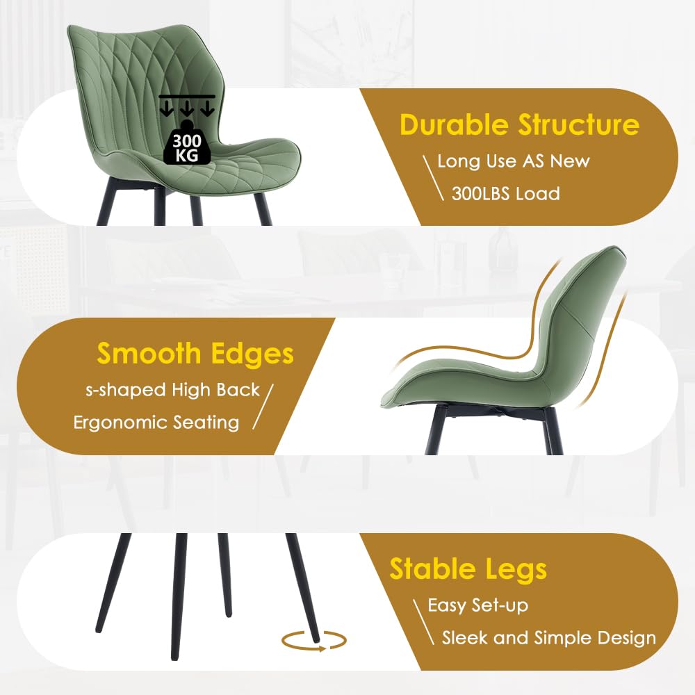 2 Modern Khaki Dining Chairs