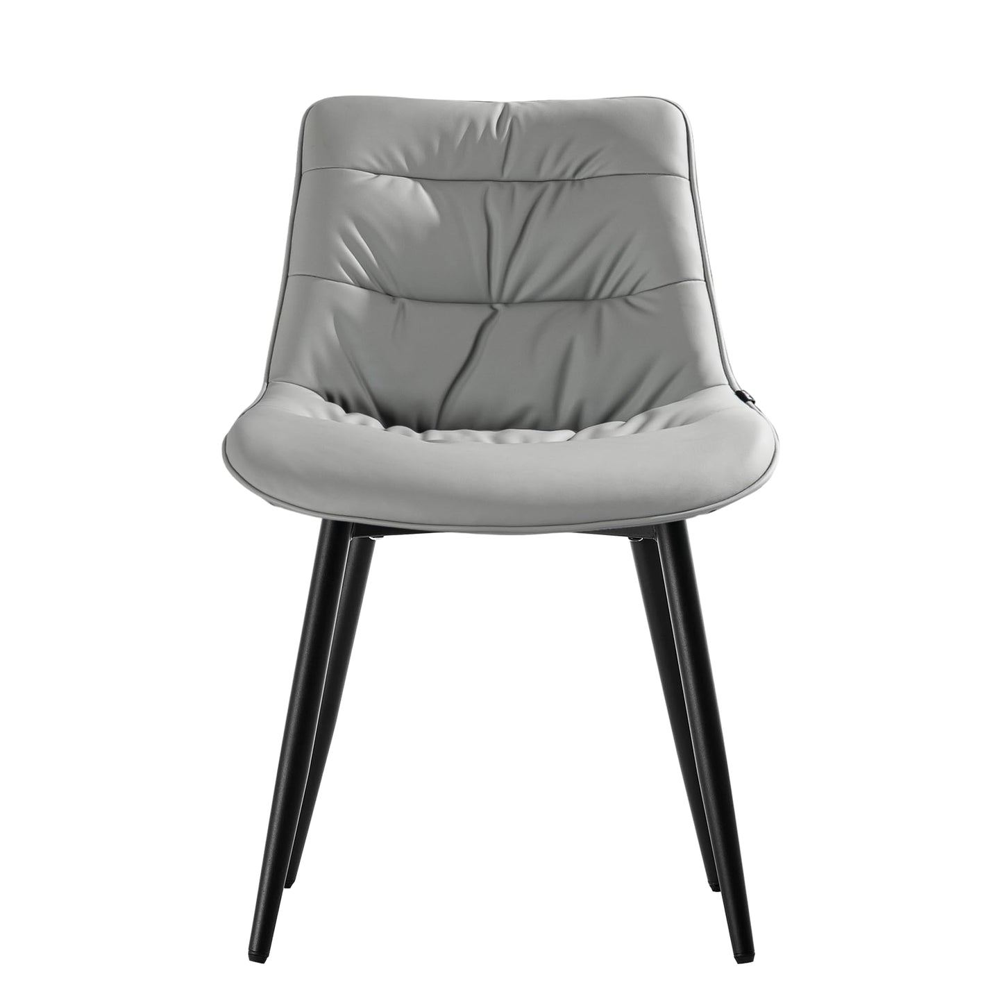 2 Modern PU Dining Chairs – Black