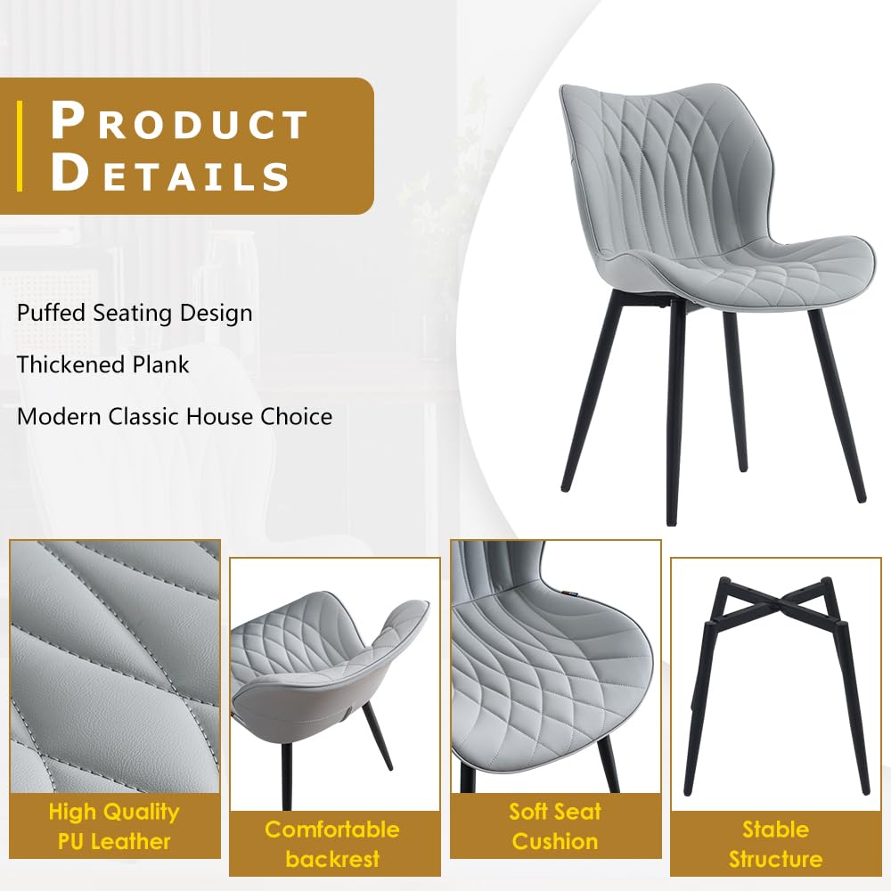 2 Modern Khaki Dining Chairs