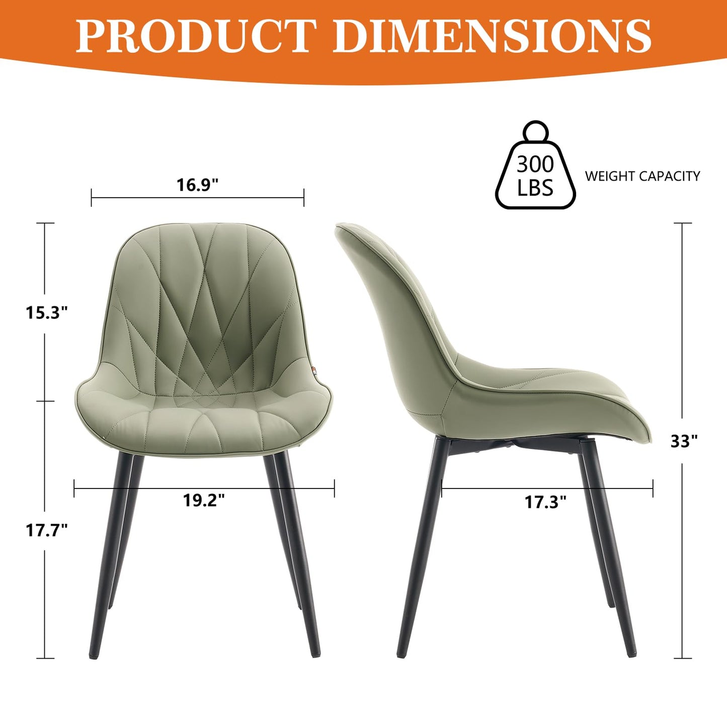 2 Modern White Dining Chairs
