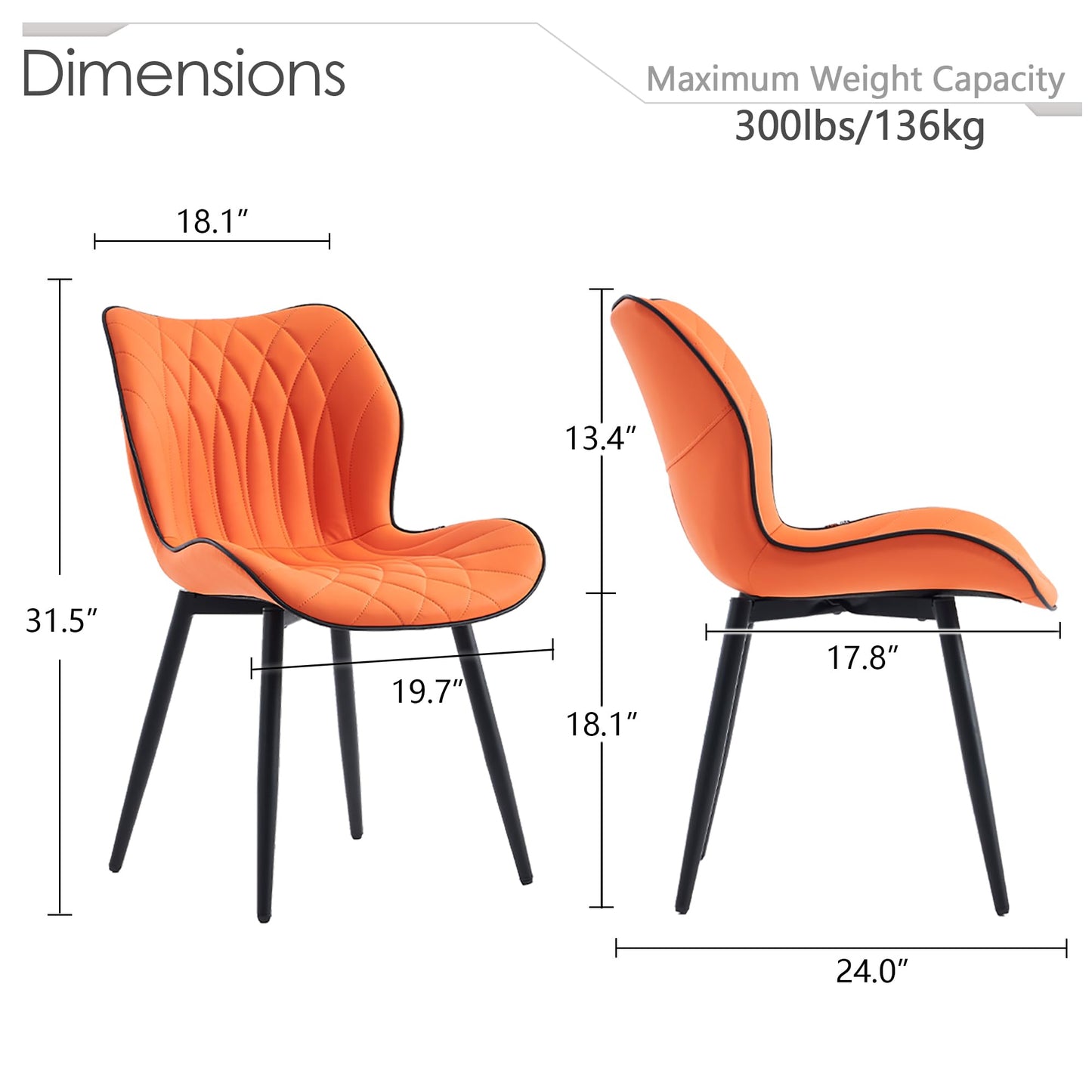 2 Modern Khaki Dining Chairs