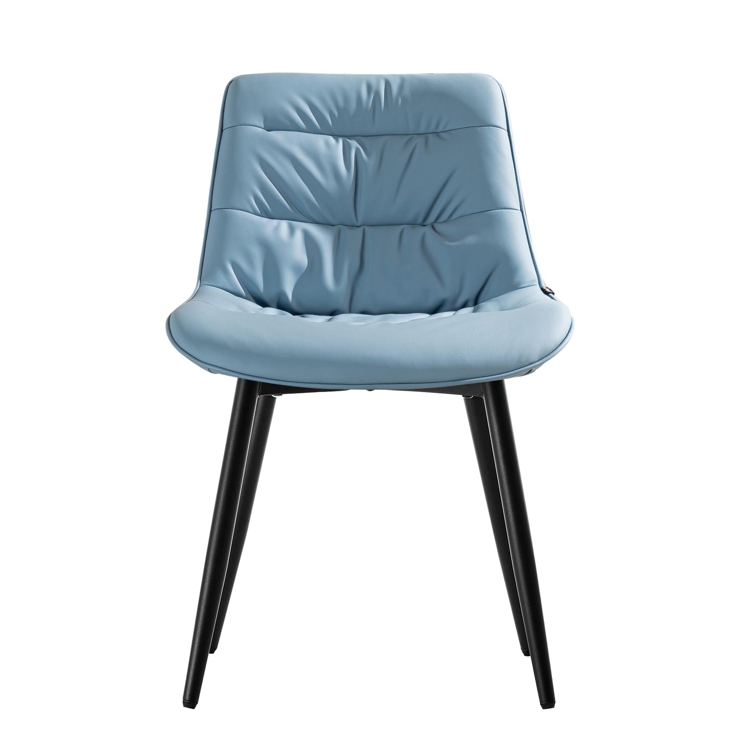 2 Modern PU Dining Chairs – Black