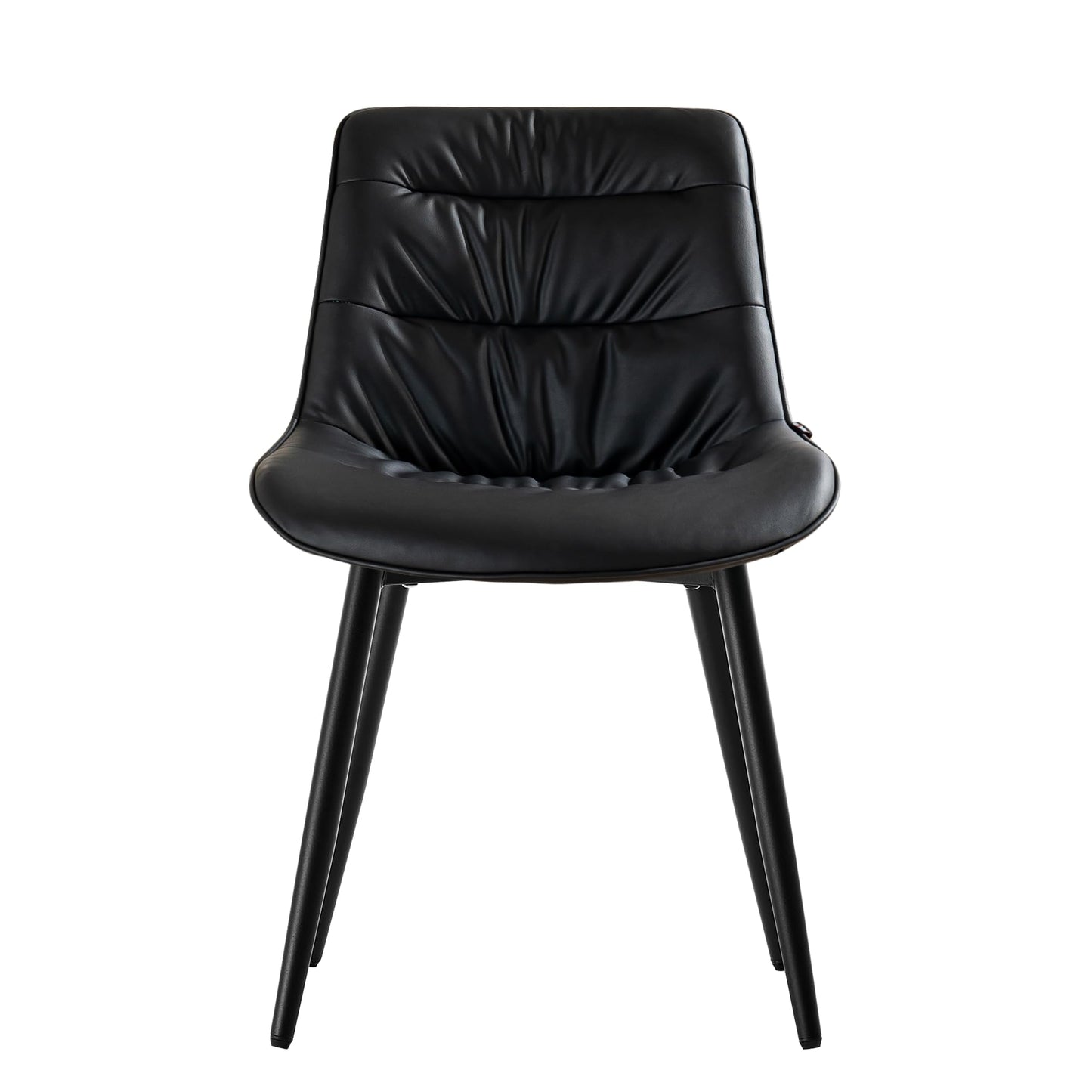 2 Modern PU Dining Chairs – Black