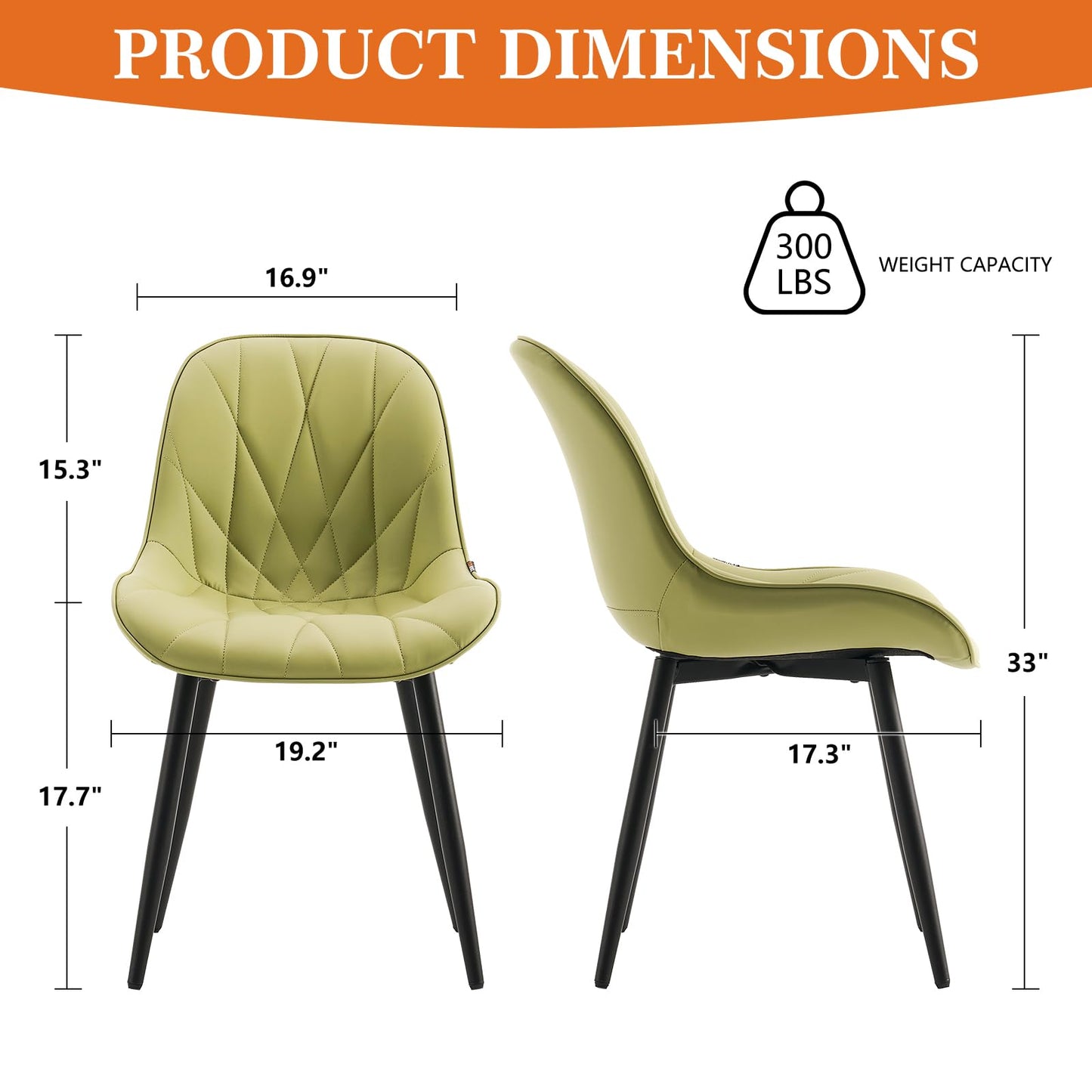 2 Modern White Dining Chairs