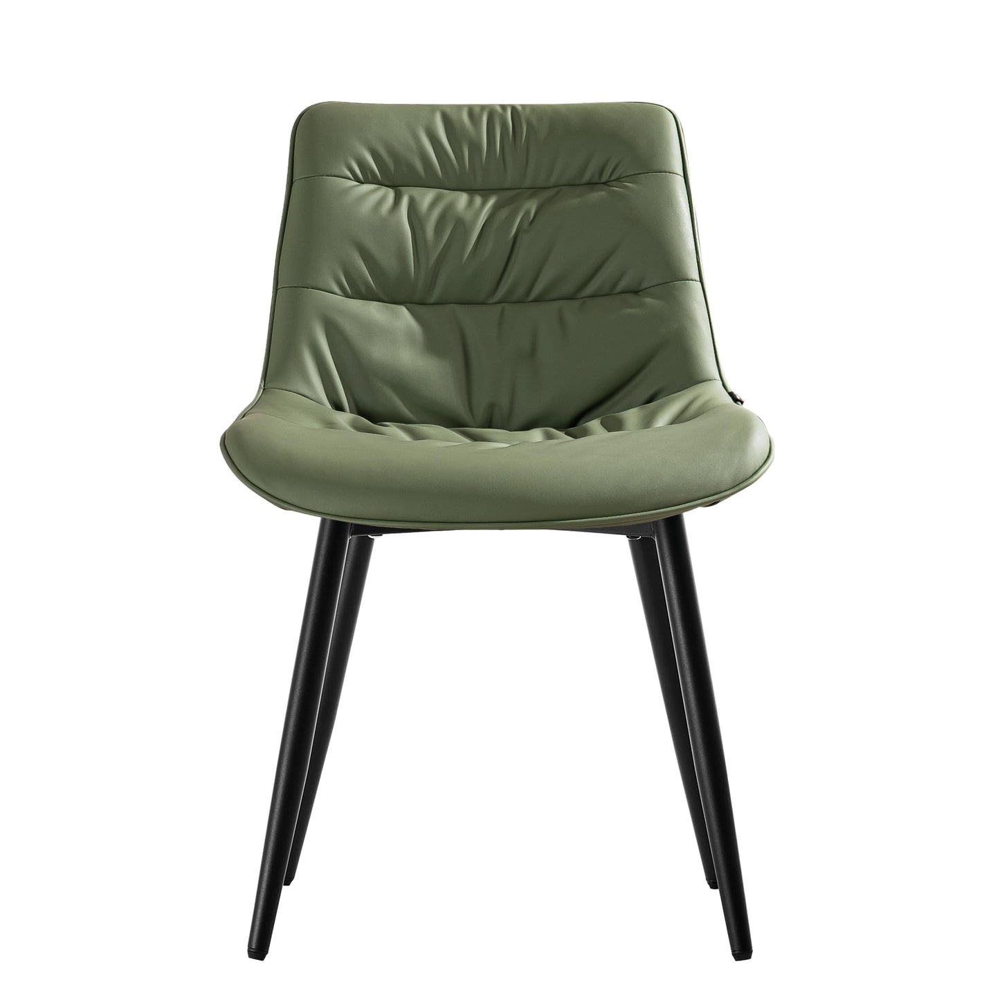 2 Modern PU Dining Chairs – Black
