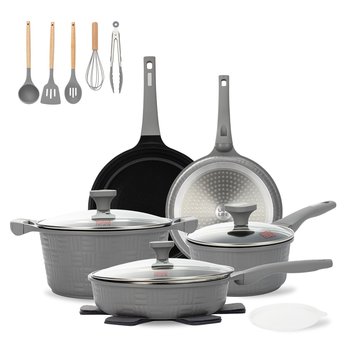 UCCLIFE 22-Pc Cookware Set