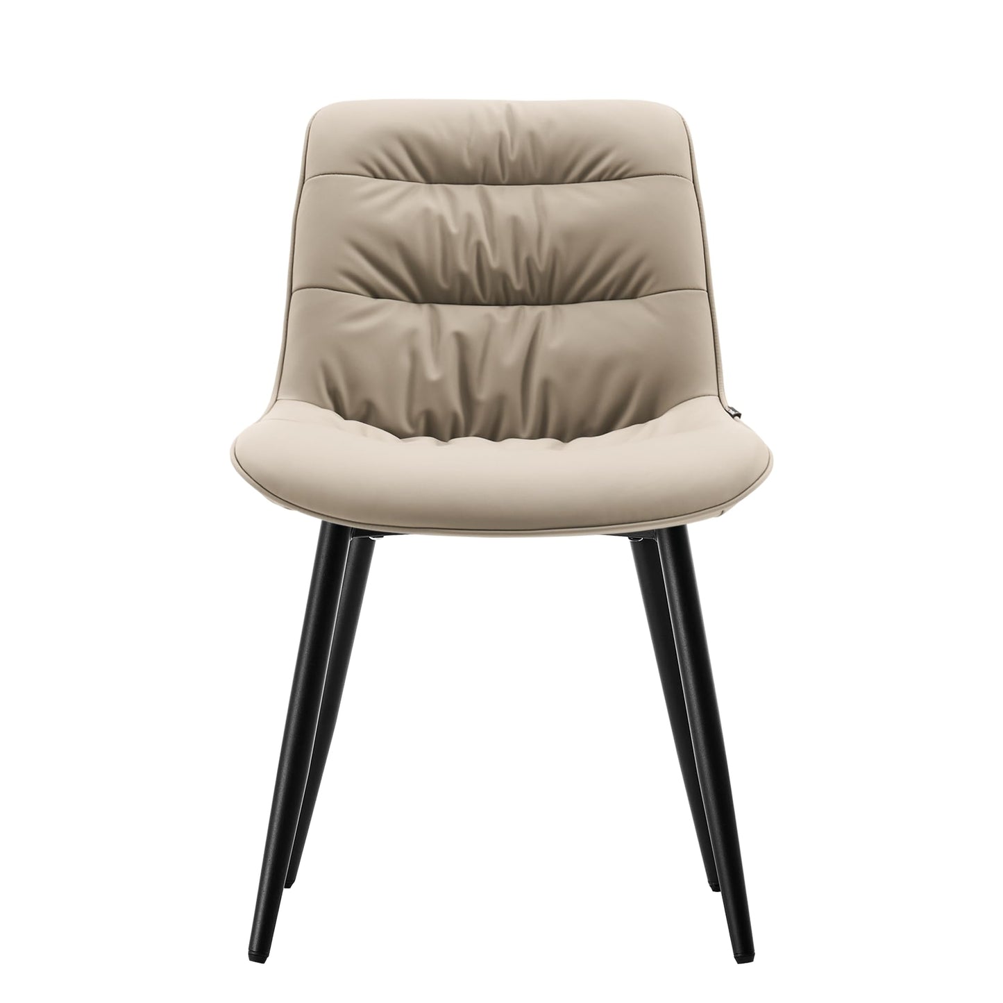 2 Modern PU Dining Chairs – Black