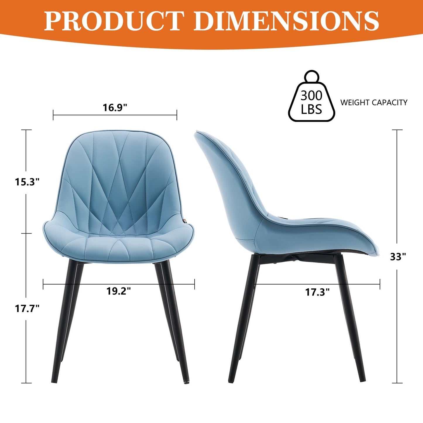 2 Modern White Dining Chairs