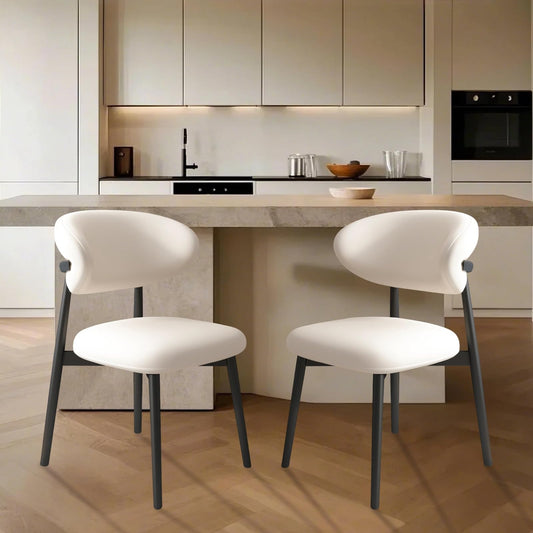 2 Mid-Century Upholstered Dining Chairs