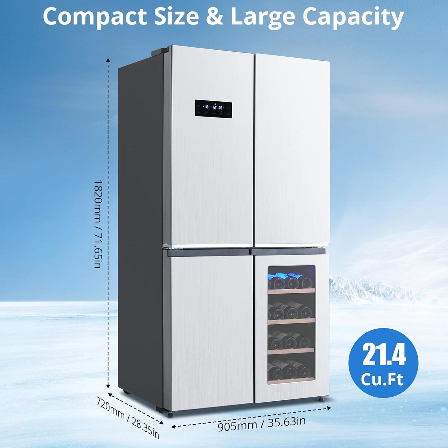 21 Cu.Ft. French Door Fridge – Stainless Steel
