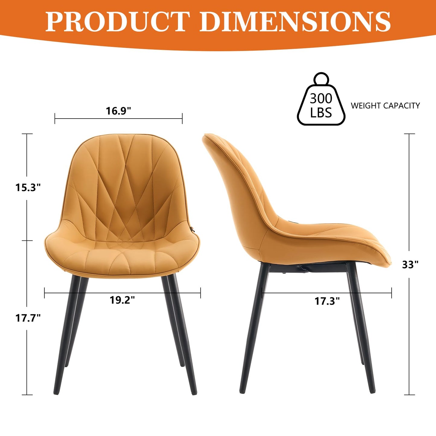 2 Modern White Dining Chairs