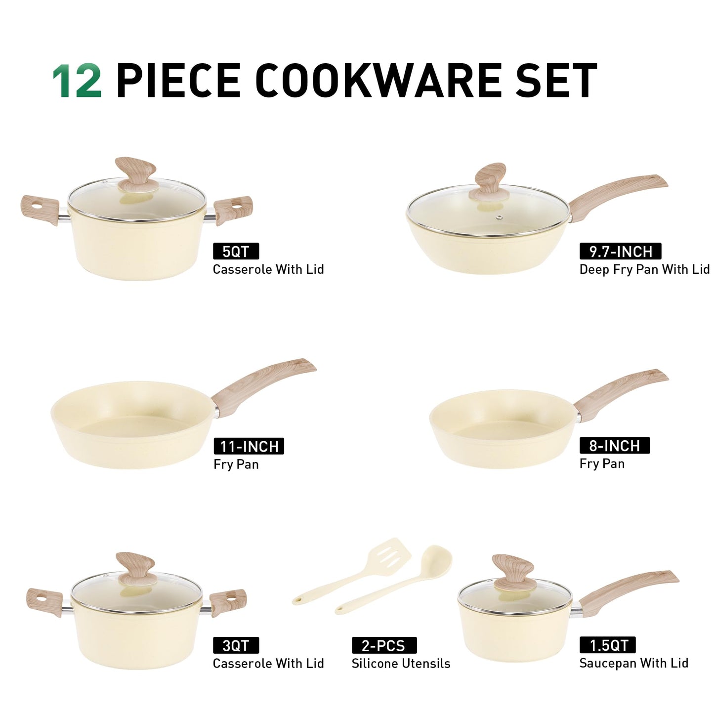 MAISON ARTS 12-Pc Cookware Set