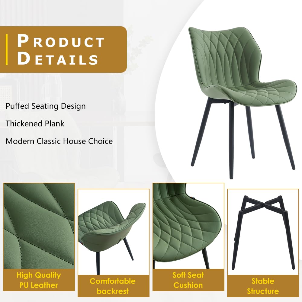 2 Modern Khaki Dining Chairs