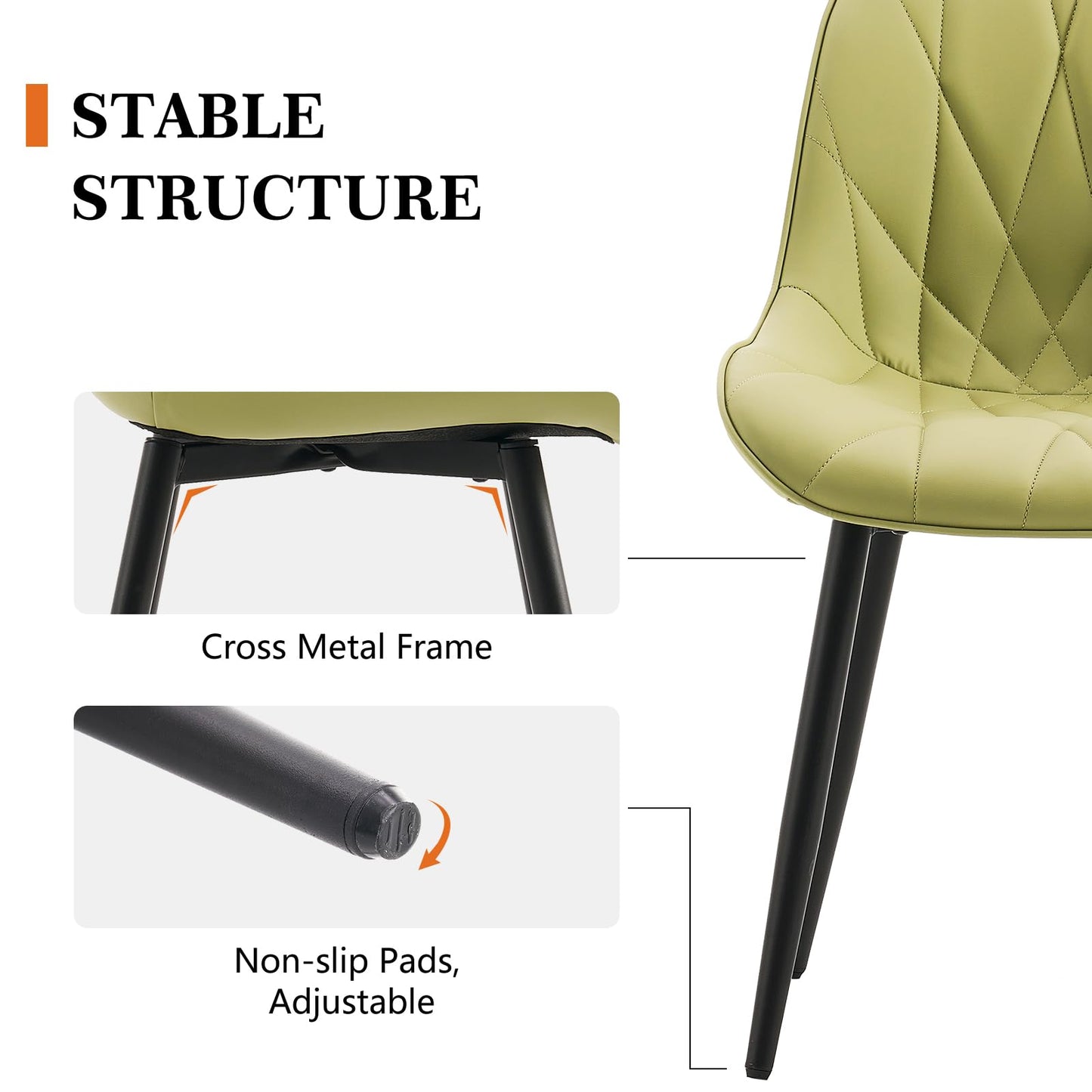 2 Modern White Dining Chairs