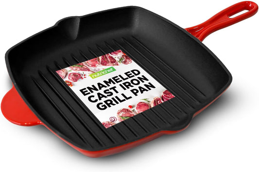 NutriChef 11" Cast Iron Grill Pan