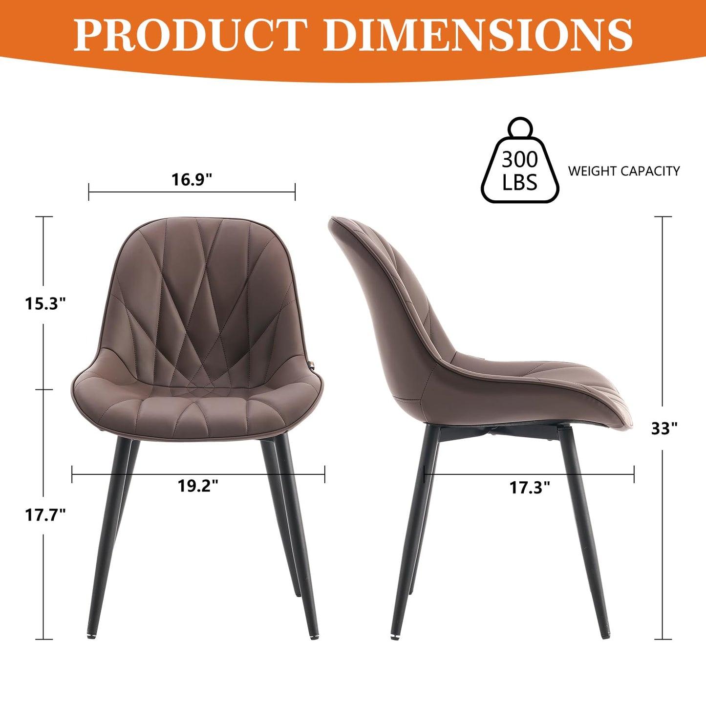 2 Modern White Dining Chairs