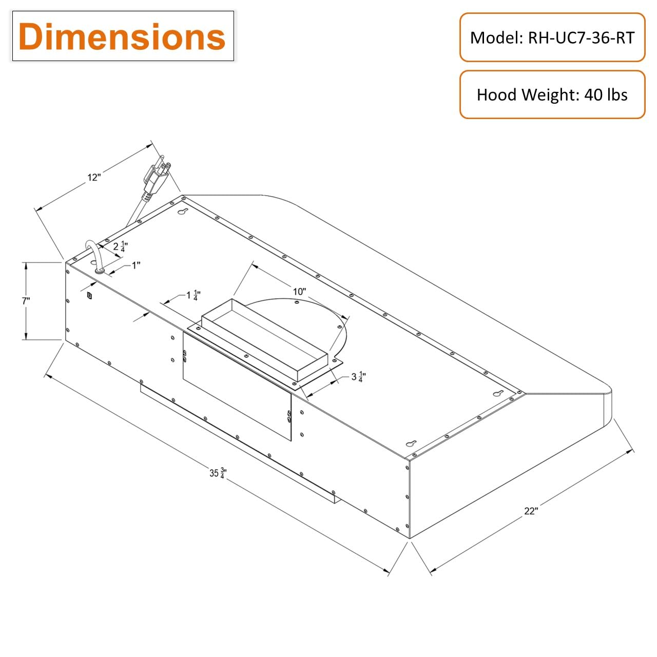 Awoco 36" Range Hood – Stainless Steel