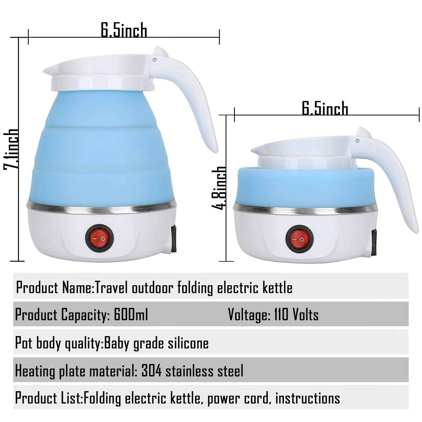 Travel Electric Kettle – Blue