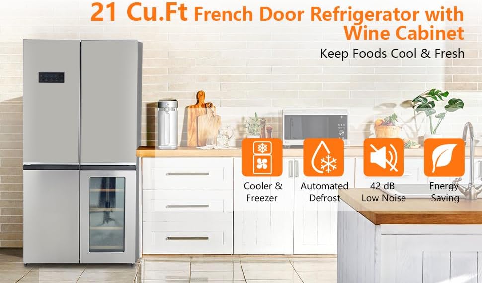 21 Cu.Ft. French Door Fridge – Stainless Steel
