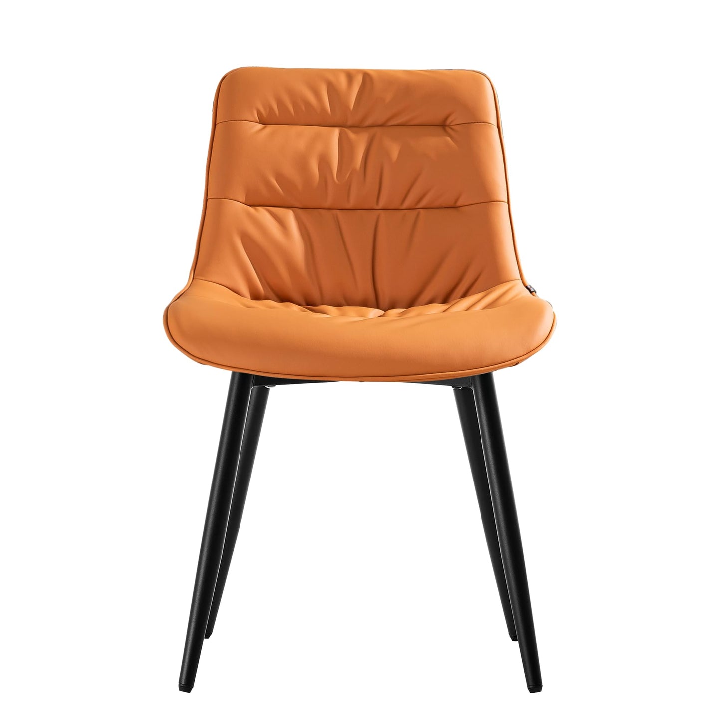 2 Modern PU Dining Chairs – Black