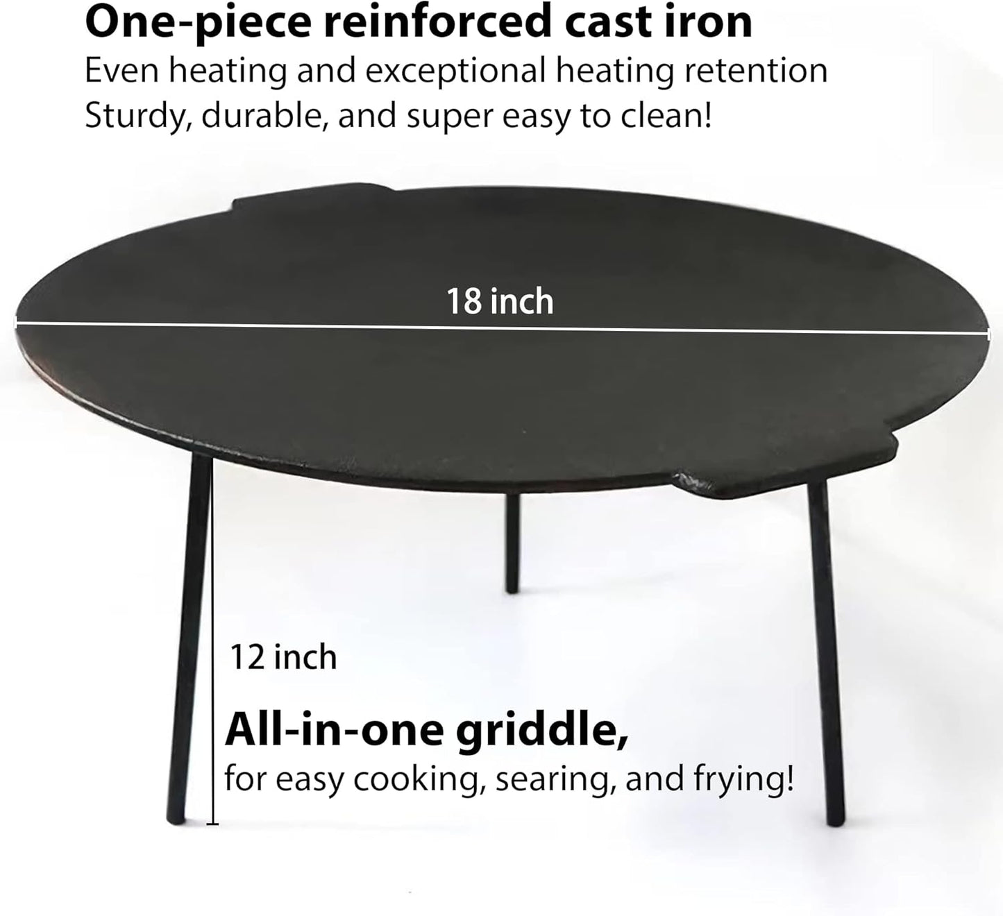 18" Cast Iron Campfire Griddle
