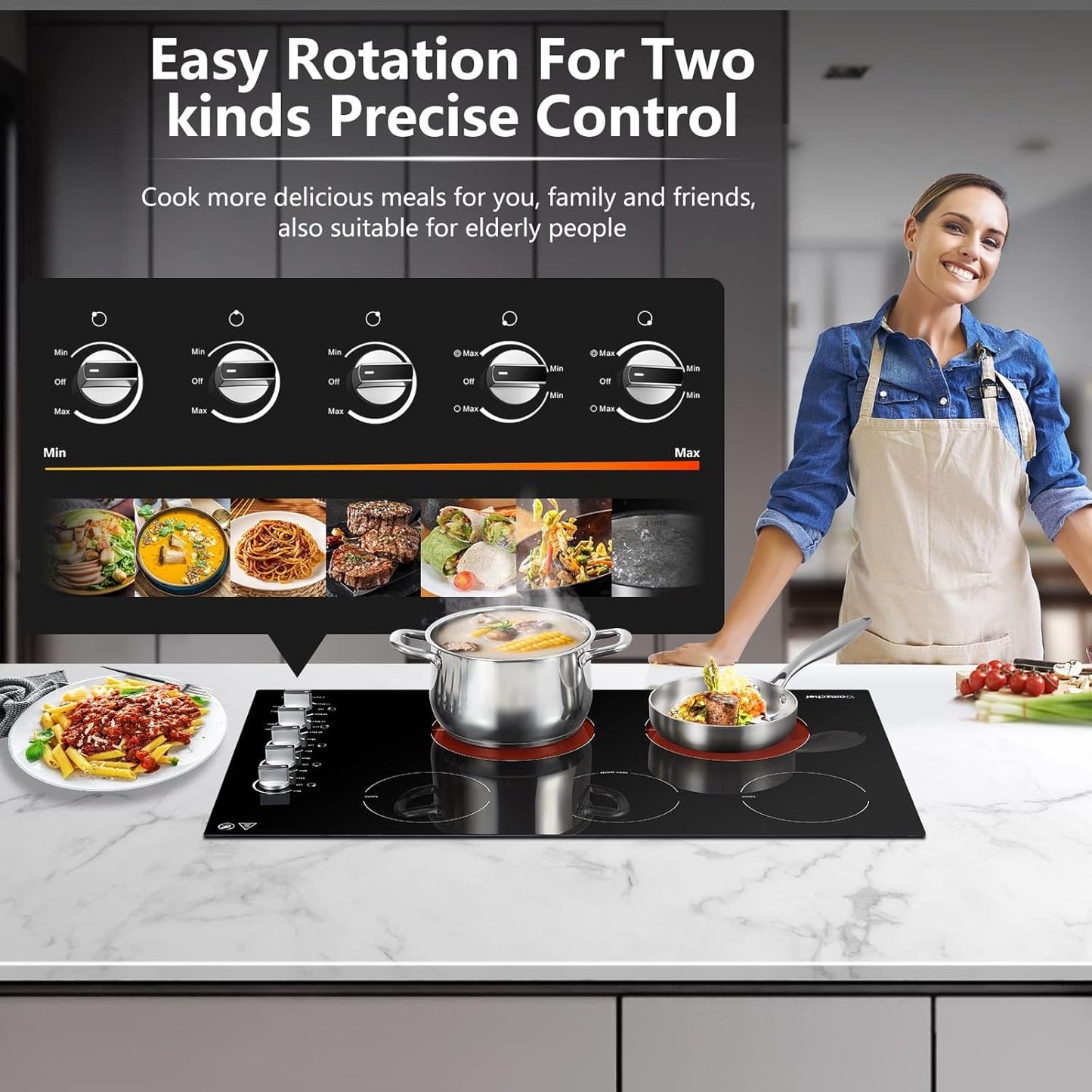 AMZCHEF 36" Electric Cooktop
