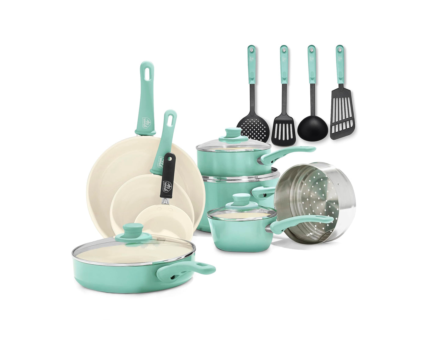 GreenLife 16-Pc Nonstick Cookware Set